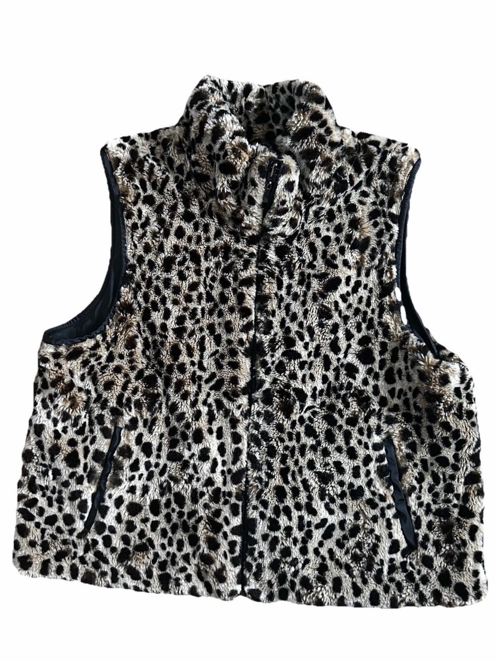 Leopard Print High Quality, Warm And Heavy Insulated Elegant Faux Fur Vest
